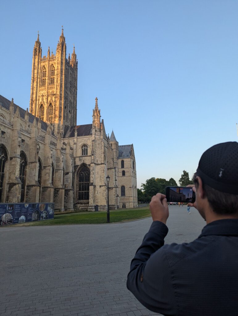 Canterbury guy takes a photo of the Cathedral